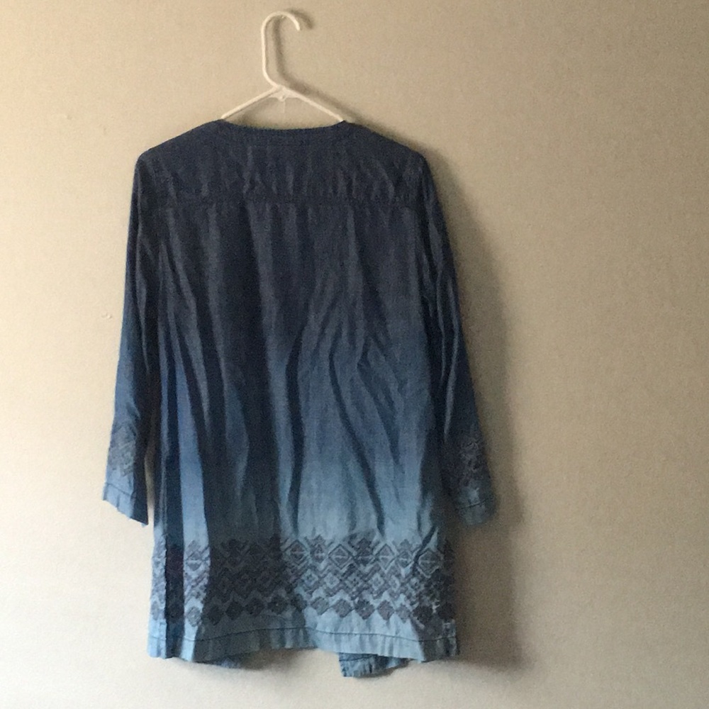 Chicos Ombré Chambray Jacket - Picture 2 of 5